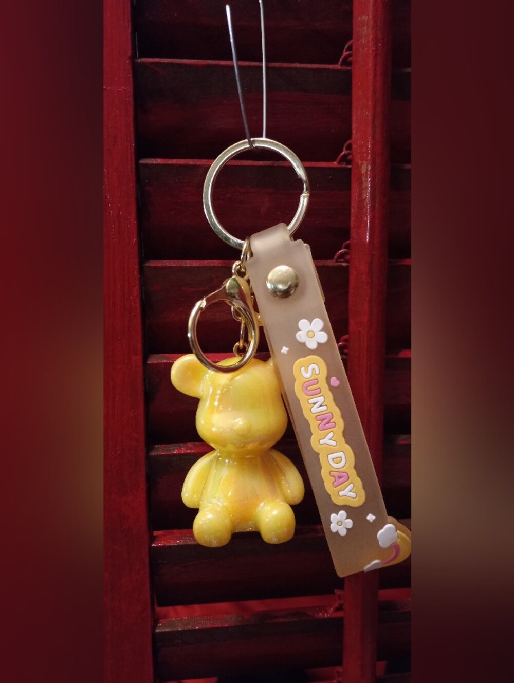 Sunny Day Yellow Bear Kids Keychain Accessory